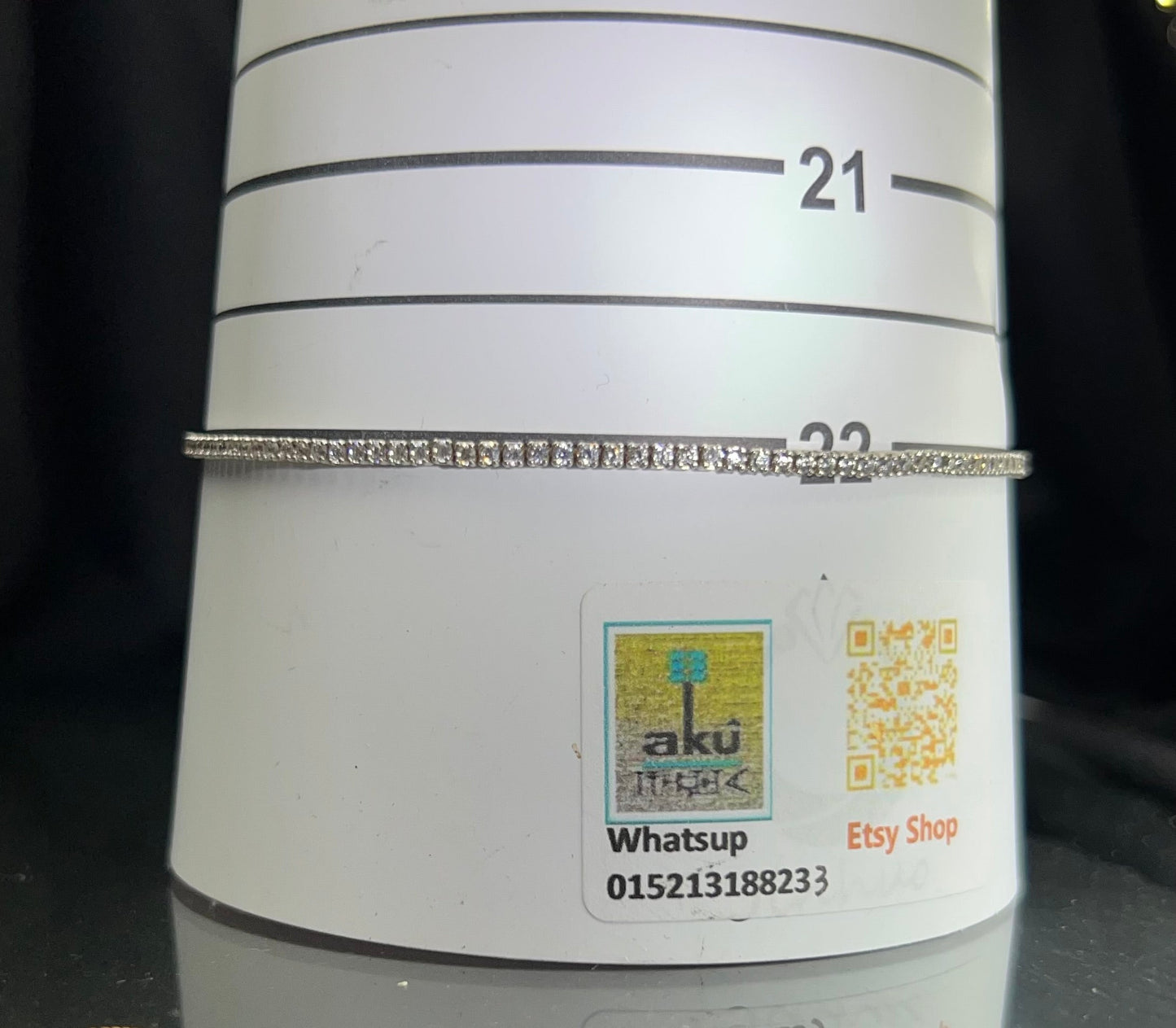 Vintage 1980s Jahren 925er Silber Tennisarmband, verstellbar Große, günstig Geschenk , Muttertag, Valentinstag, für allem mit LIEBE.