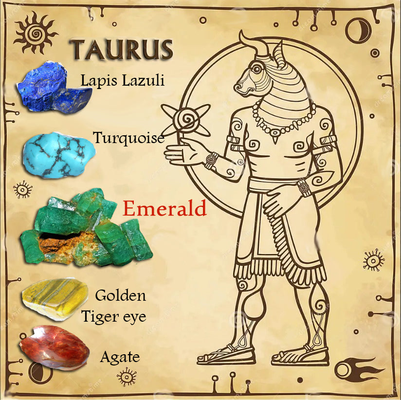 Stier Sternzeichen Taurus Mai Glücksteine Energieanhänger Reiki-Meditationsenergie, AkueShop Produkte