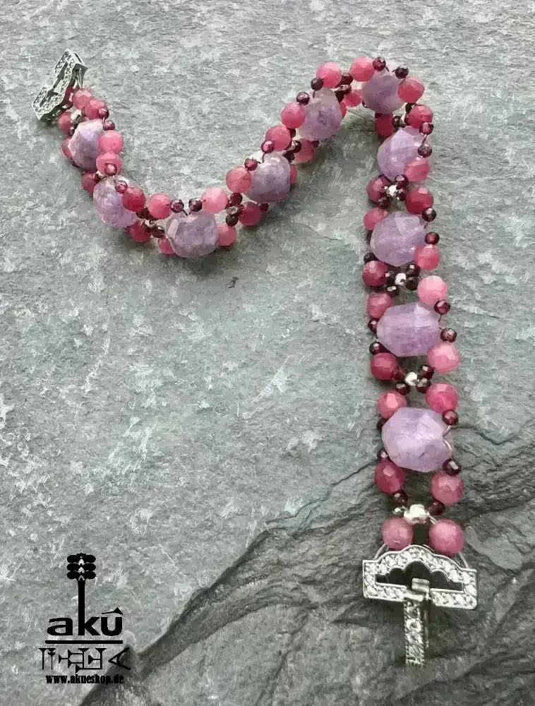 A+ Amethyst, Granat und Katzenauge Natursteine, Kronen - & Herzchakras Meditationsenergie - AkueShop