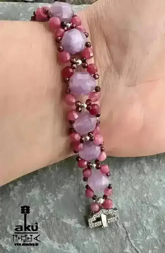 A+ Amethyst, Granat und Katzenauge Natursteine, Kronen - & Herzchakras Meditationsenergie - AkueShop