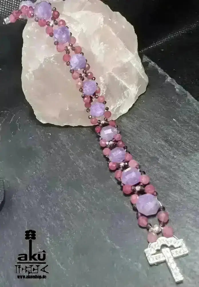 A+ Amethyst, Granat und Katzenauge Natursteine, Kronen - & Herzchakras Meditationsenergie - AkueShop