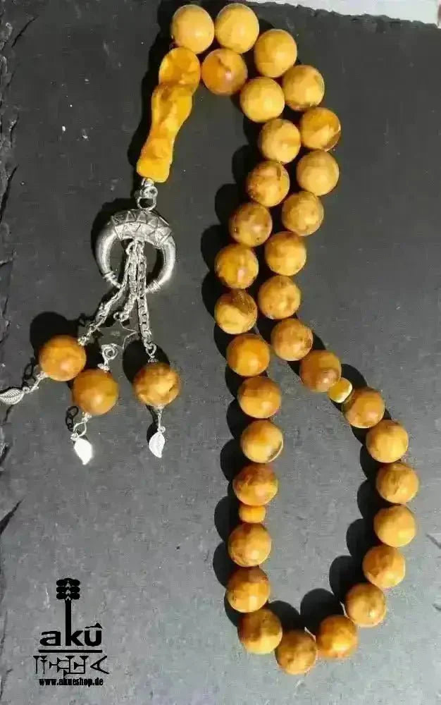 Alte riesige 13.5mm Ostsee Bernstein - Gebetskette Tesbih, islamisches Kehribar Misbaha - AkueShop