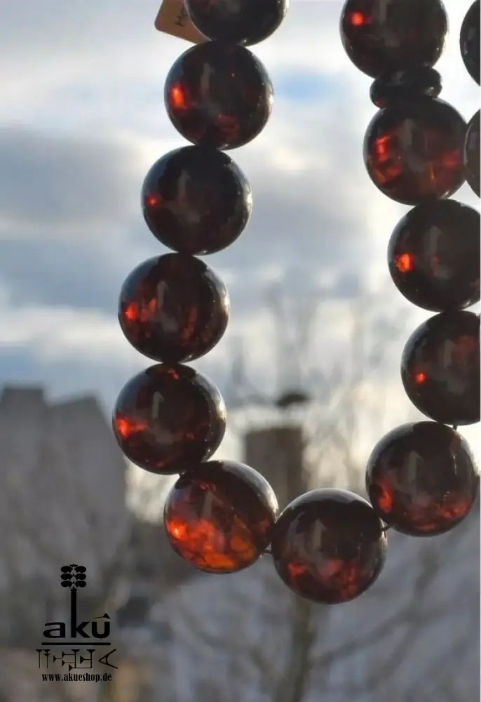 Alte Riesige Rote Bernstein-Gebetskette 19Mm Prayer Beads Amber Kehribar, Bernstein Tasbih, Islamisches, 925er silbere quaste