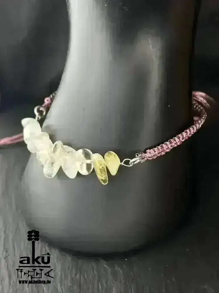Armband Citrin Stein, verstellbares Macreme Band, Scorpio Sternzeichen Glückstein - AkueShop