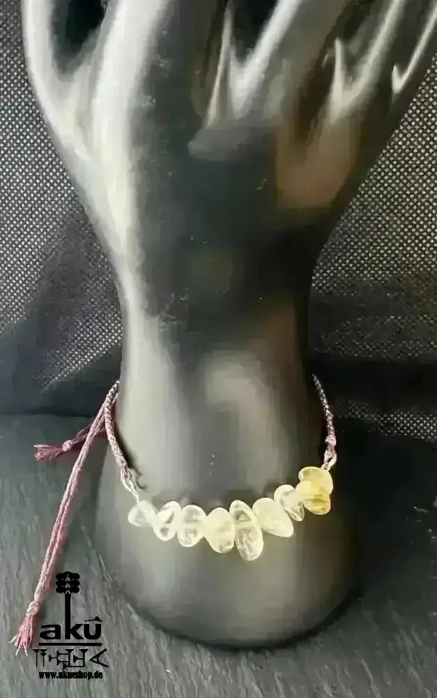 Armband Citrin Stein, verstellbares Macreme Band, Scorpio Sternzeichen Glückstein - AkueShop