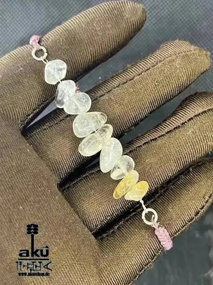 Armband Citrin Stein, verstellbares Macreme Band, Scorpio Sternzeichen Glückstein - AkueShop