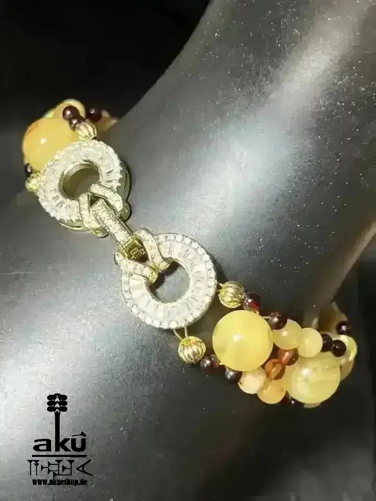 Armband Natürlichen gelb Ostsee Bernstein Edelstein vergoldet,chakra meditationenergie - AkueShop