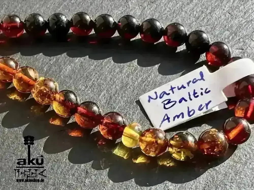 Bernstein Tesbih 66, natürlicher Ostseebernstein Regenbogen, islamische misbaha Kehribar - AkueShop