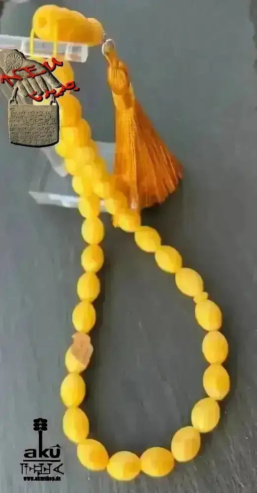 Bernstein Tesbih, Ostseebernstein, islamisches Misbaha, Kahrab, butterscotch kehribar - AkueShop