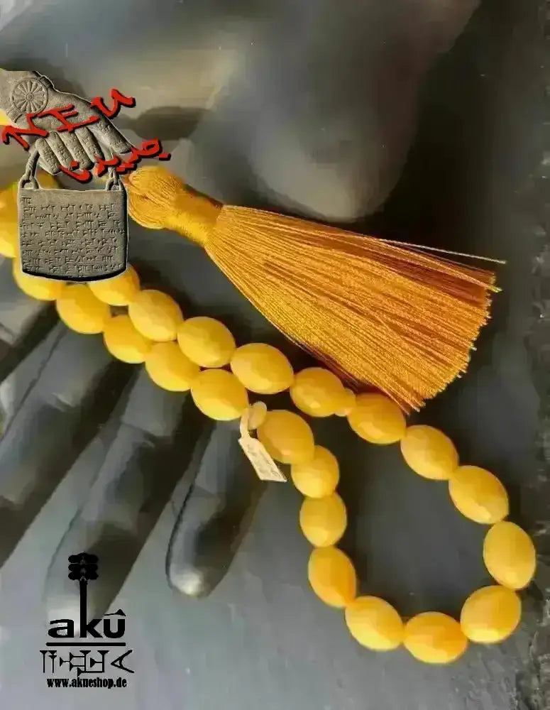 Bernstein Tesbih, Ostseebernstein, islamisches Misbaha, Kahrab, butterscotch kehribar - AkueShop