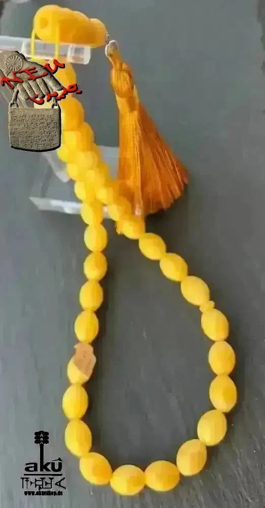 Bernstein Tesbih, Ostseebernstein, islamisches Misbaha, Kahrab, butterscotch kehribar - AkueShop