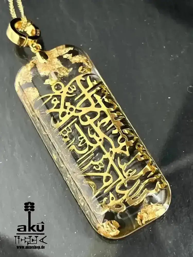 Echte vergoldete 925er Silber islamisch Kalligraphie Reiki - Meditationsenergie - AkueShop
