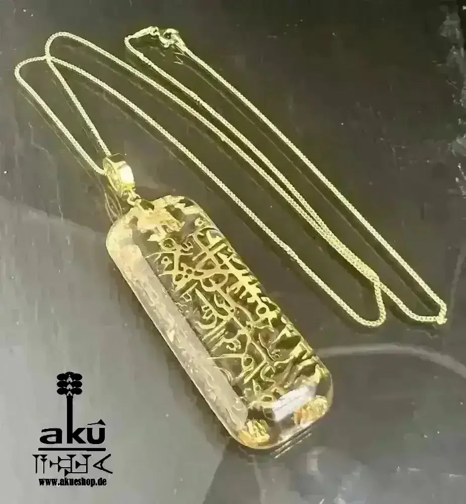 Echte vergoldete 925er Silber islamisch Kalligraphie Reiki - Meditationsenergie - AkueShop