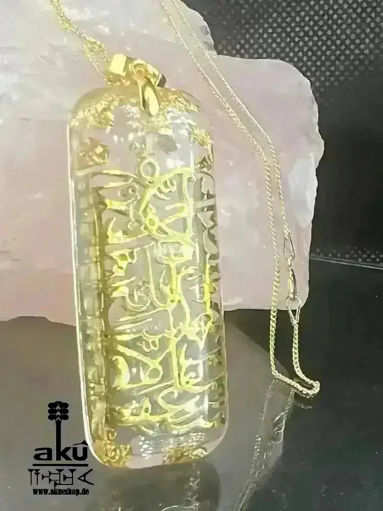 Echte vergoldete 925er Silber islamisch Kalligraphie Reiki - Meditationsenergie - AkueShop
