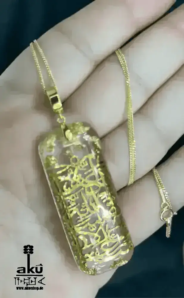 Echte vergoldete 925er Silber islamisch Kalligraphie Reiki - Meditationsenergie - AkueShop