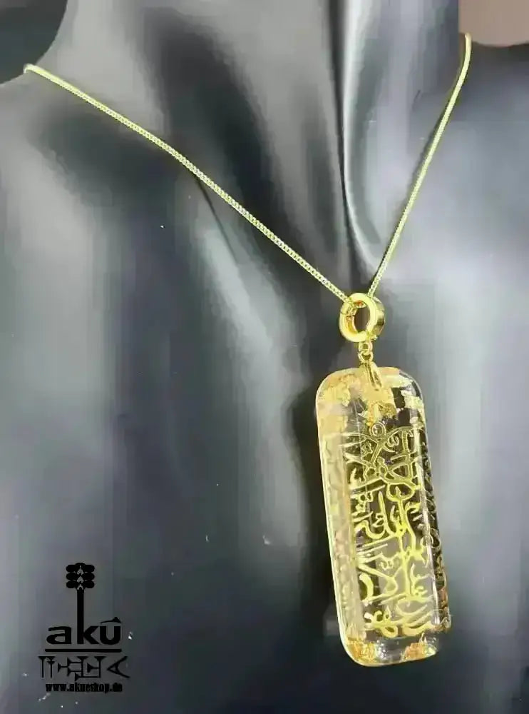 Echte vergoldete 925er Silber islamisch Kalligraphie Reiki - Meditationsenergie - AkueShop