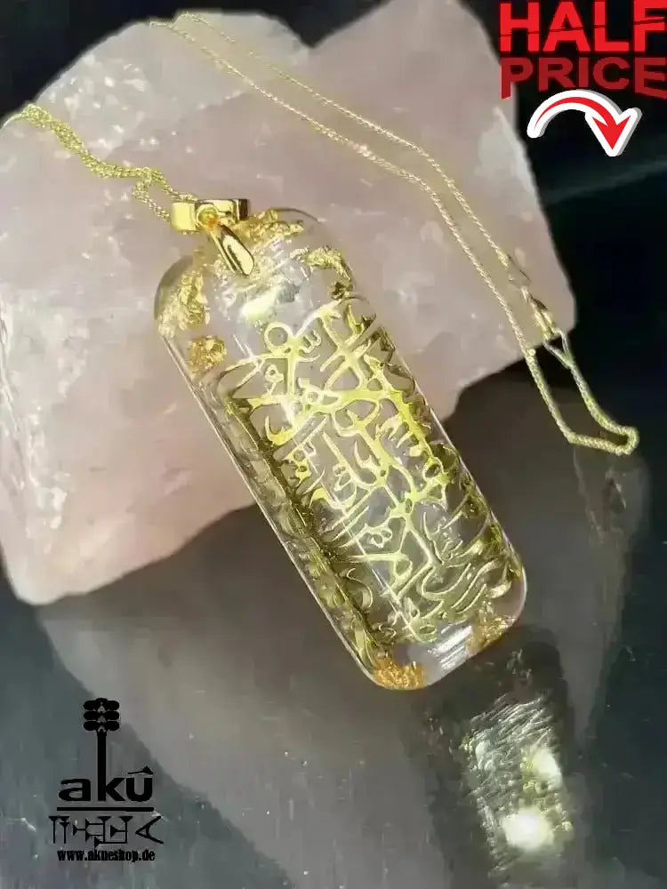 Echte vergoldete 925er Silber islamisch Kalligraphie Reiki - Meditationsenergie - AkueShop