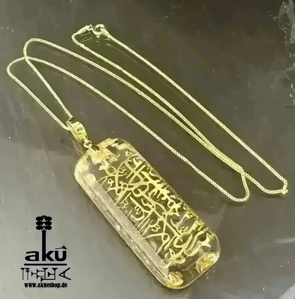 Echte vergoldete 925er Silber islamisch Kalligraphie Reiki - Meditationsenergie - AkueShop