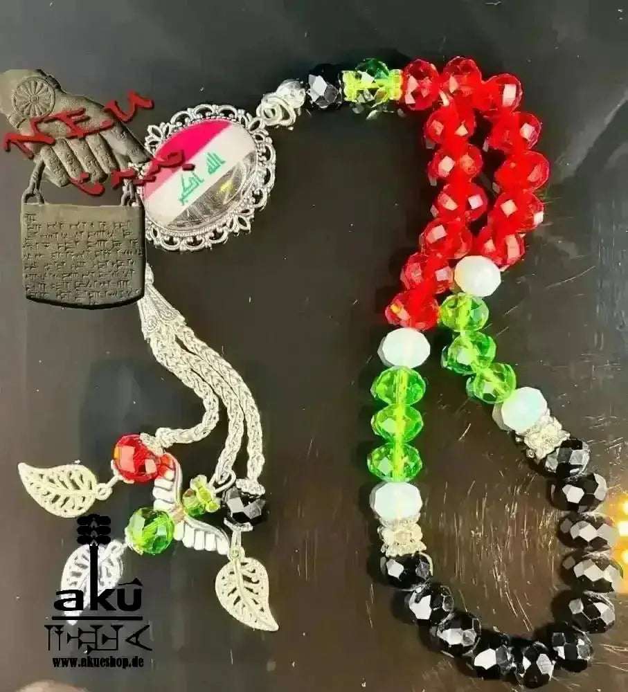 Fahne Tesbih, Irak, Saudiarabien, Syrien, Türkei, Ezdi, Kurdistan, Lebanon, Kristale 10mm, handgefertigte islamische Schmuck, Ramadan Eid Geschenke - AkueShop