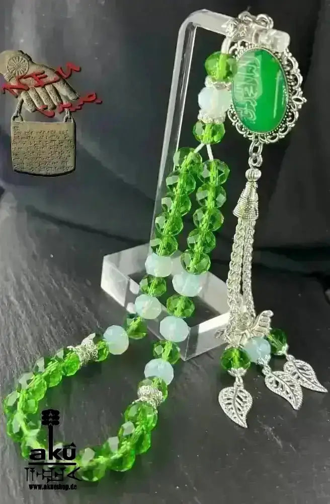 Fahne Tesbih, Irak, Saudiarabien, Syrien, Türkei, Ezdi, Kurdistan, Lebanon, Kristale 10mm, handgefertigte islamische Schmuck, Ramadan Eid Geschenke - AkueShop