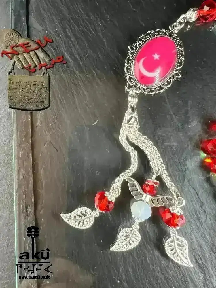 Fahne Tesbih, Irak, Saudiarabien, Syrien, Türkei, Ezdi, Kurdistan, Lebanon, Kristale 10mm, handgefertigte islamische Schmuck, Ramadan Eid Geschenke - AkueShop