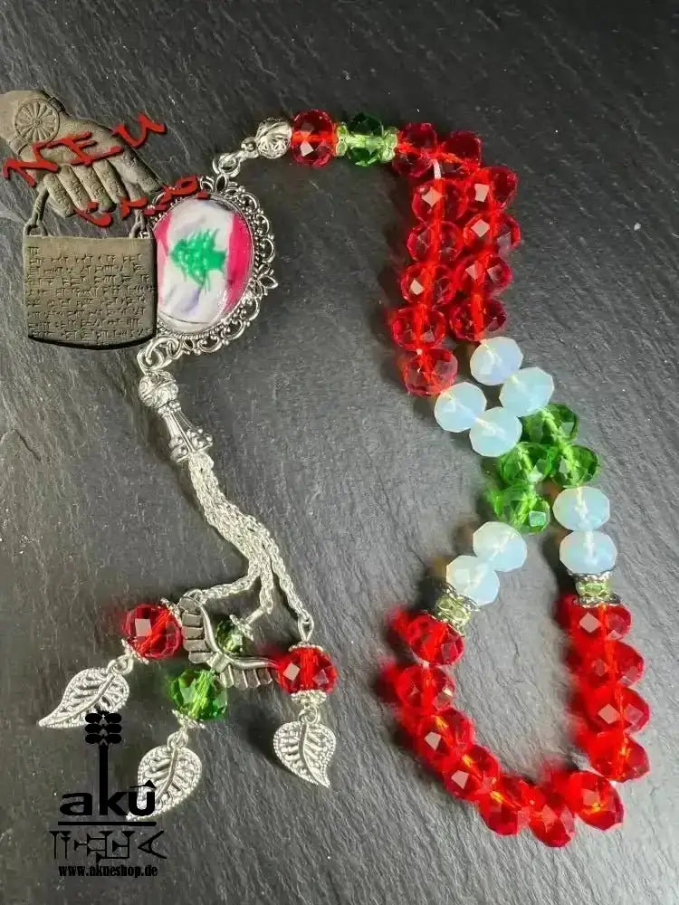 Fahne Tesbih, Irak, Saudiarabien, Syrien, Türkei, Ezdi, Kurdistan, Lebanon, Kristale 10mm, handgefertigte islamische Schmuck, Ramadan Eid Geschenke - AkueShop