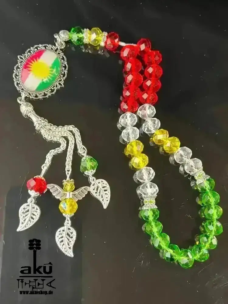 Fahne Tesbih, Irak, Saudiarabien, Syrien, Türkei, Ezdi, Kurdistan, Lebanon, Kristale 10mm, handgefertigte islamische Schmuck, Ramadan Eid Geschenke - AkueShop