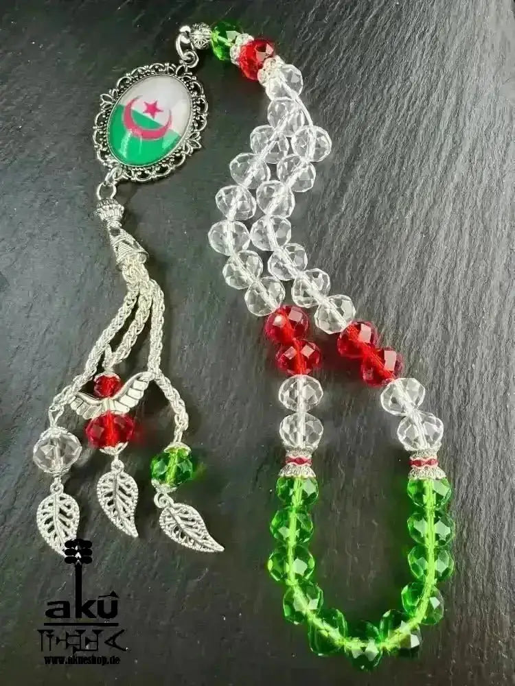 Fahne Tesbih, Irak, Saudiarabien, Syrien, Türkei, Ezdi, Kurdistan, Lebanon, Kristale 10mm, handgefertigte islamische Schmuck, Ramadan Eid Geschenke - AkueShop