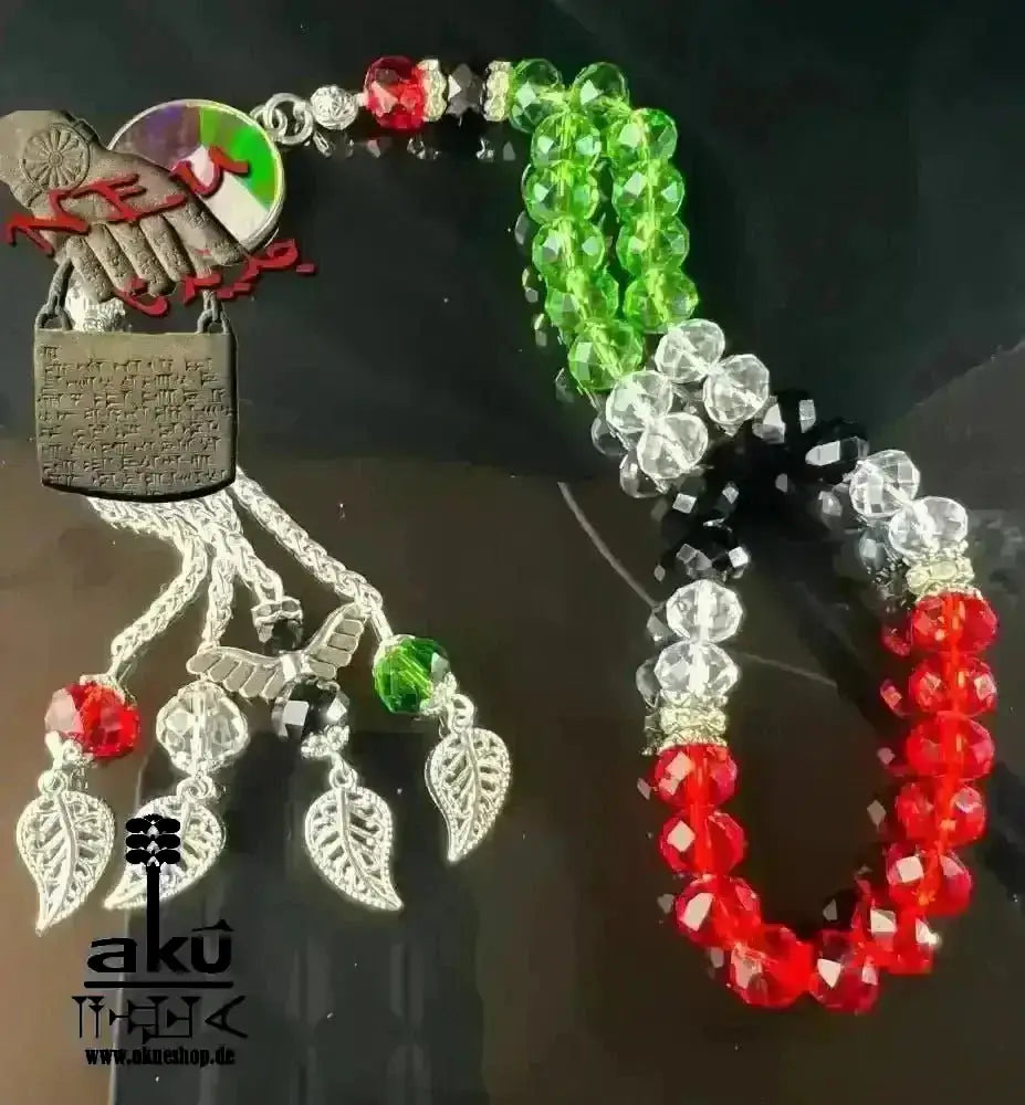 Fahne Tesbih, Irak, Saudiarabien, Syrien, Türkei, Ezdi, Kurdistan, Lebanon, Kristale 10mm, handgefertigte islamische Schmuck, Ramadan Eid Geschenke - AkueShop