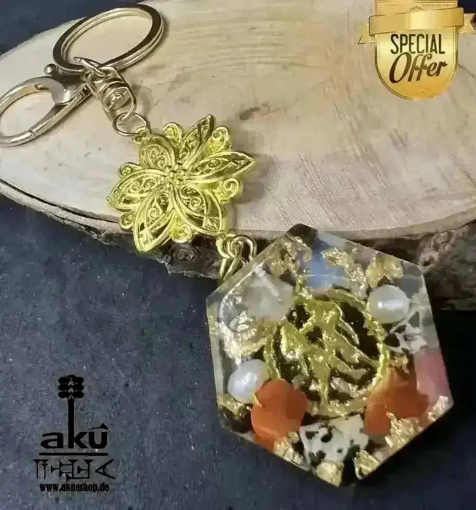 Gemini Schlusselanhänger Glücksteine Energieanhänger Harz Reiki - Meditationsenergie - AkueShop