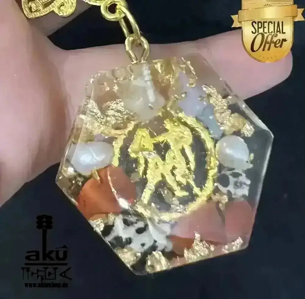 Gemini Schlusselanhänger Glücksteine Energieanhänger Harz Reiki - Meditationsenergie - AkueShop