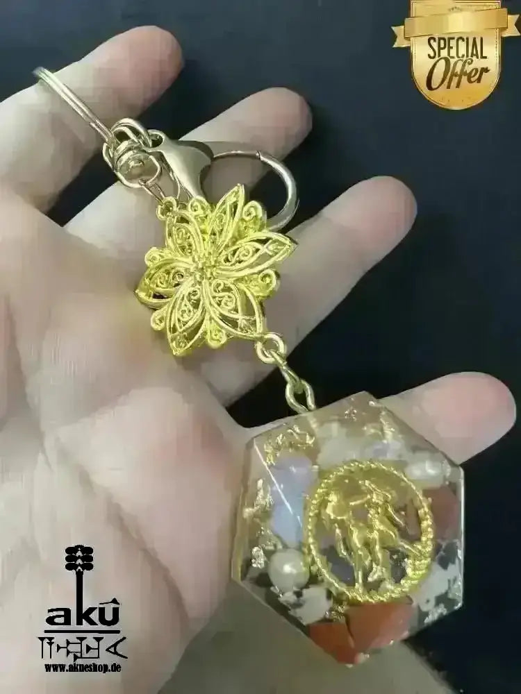 Gemini Schlusselanhänger Glücksteine Energieanhänger Harz Reiki - Meditationsenergie - AkueShop