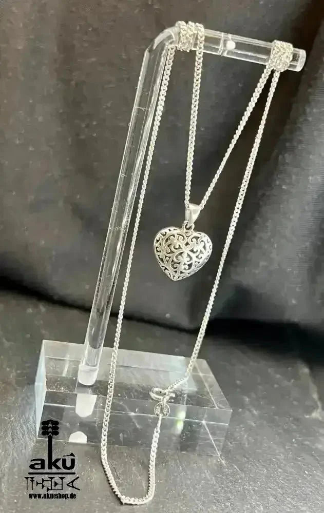 Herz Halskette, Vintage 925er Silber, Valentinstage Geschenke, LIEBE trend - AkueShop