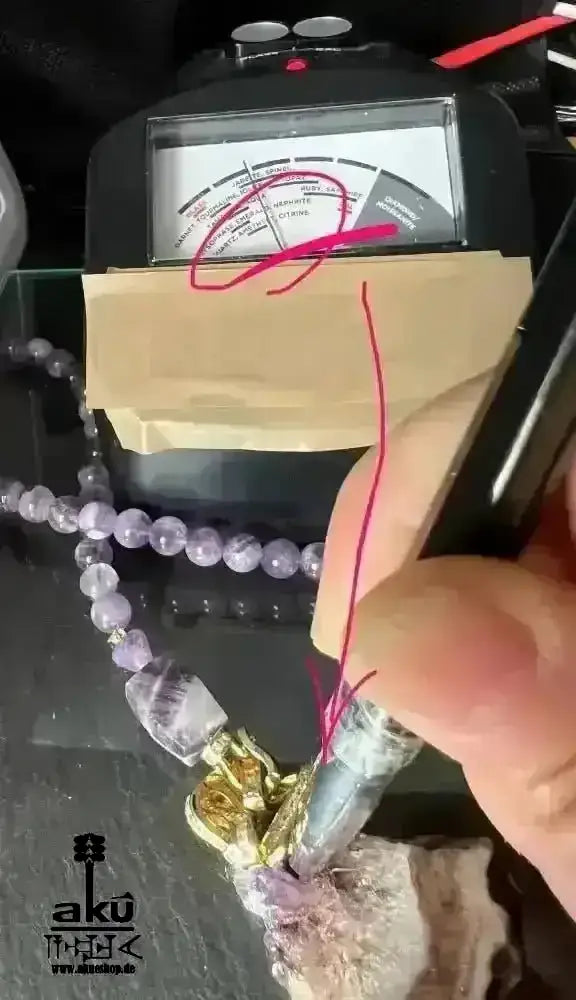 Hochqualität A+++ Amethyst Halskette, natürlicher roh Edelstein Schmuck, chakren Heilungsenergie - AkueShop