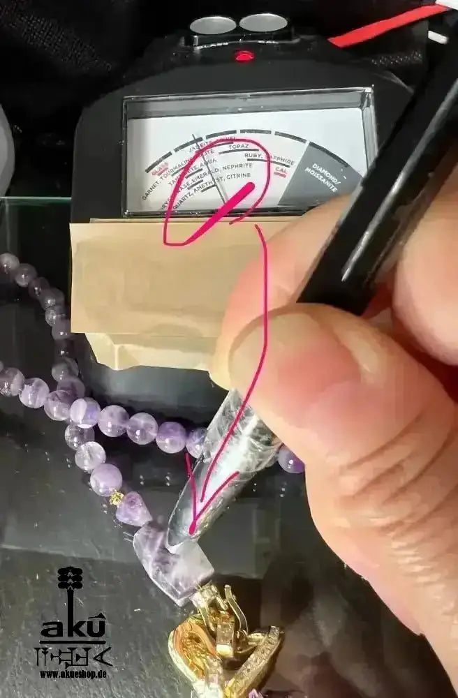 Hochqualität A+++ Amethyst Halskette, natürlicher roh Edelstein Schmuck, chakren Heilungsenergie - AkueShop