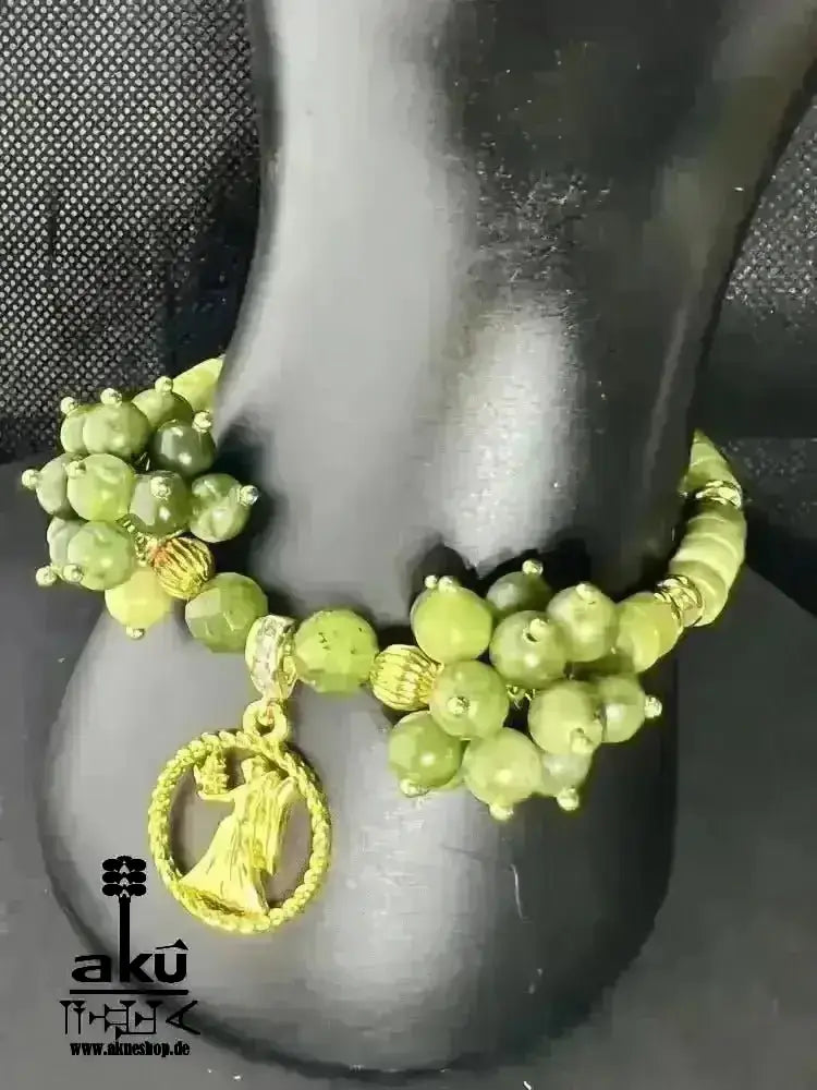 Jungfrau Sternzeichen Glückskristalle Armband natürlicher Jade Edelstein, Hertzchakras positive energie - AkueShop