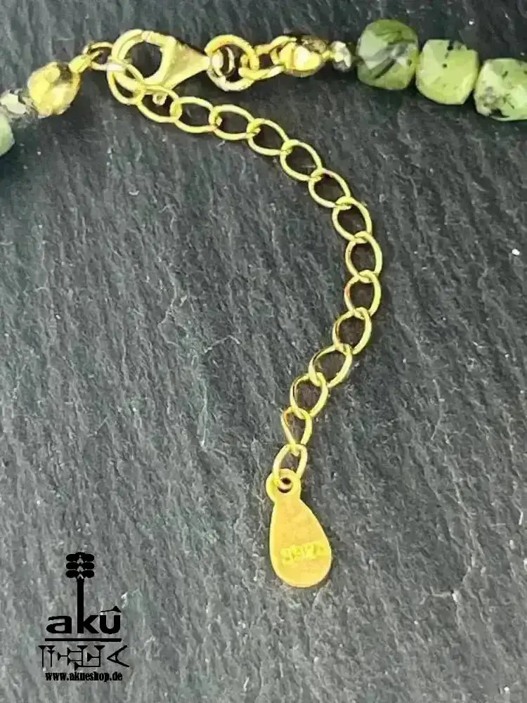 Kanadische Jade Halskette und Armband, grüner Edelstein Schmuck 925er Silber, Herzchakra - AkueShop