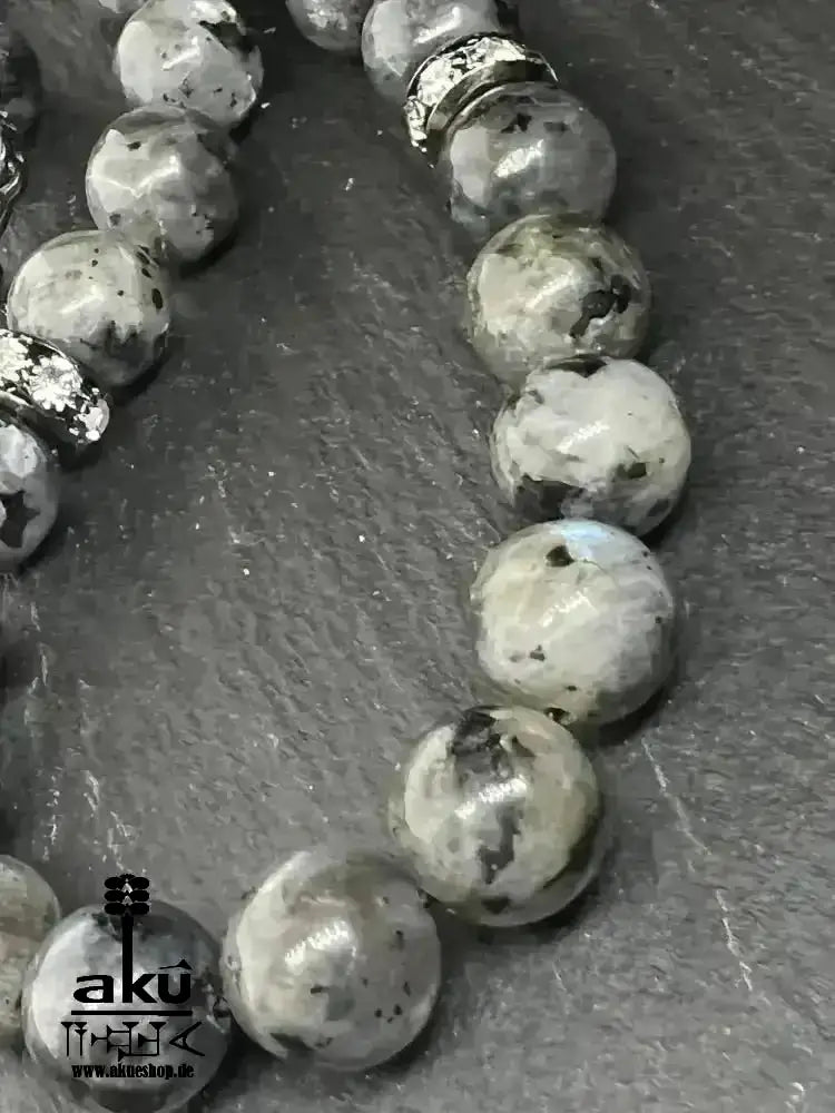 Labradorite Tesbih 33, natürliches Edelstein, islamische Zulfigar - Schwert Misbaha 10mm - AkueShop