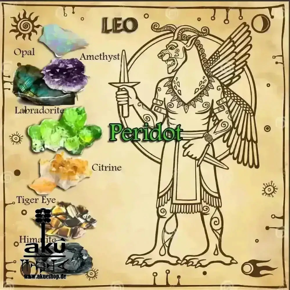Leo Armband Glücksteine Energieanhänger natürliche Edelsteine Reiki - Meditationsenergie - AkueShop