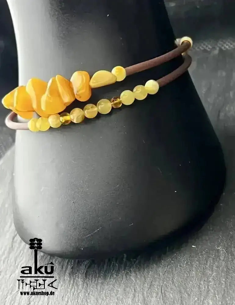 Memory Draht Armreif Bernstein A+ Qualität, natürlichen Edelsteinen, handgefertigtes Armreifen - AkueShop