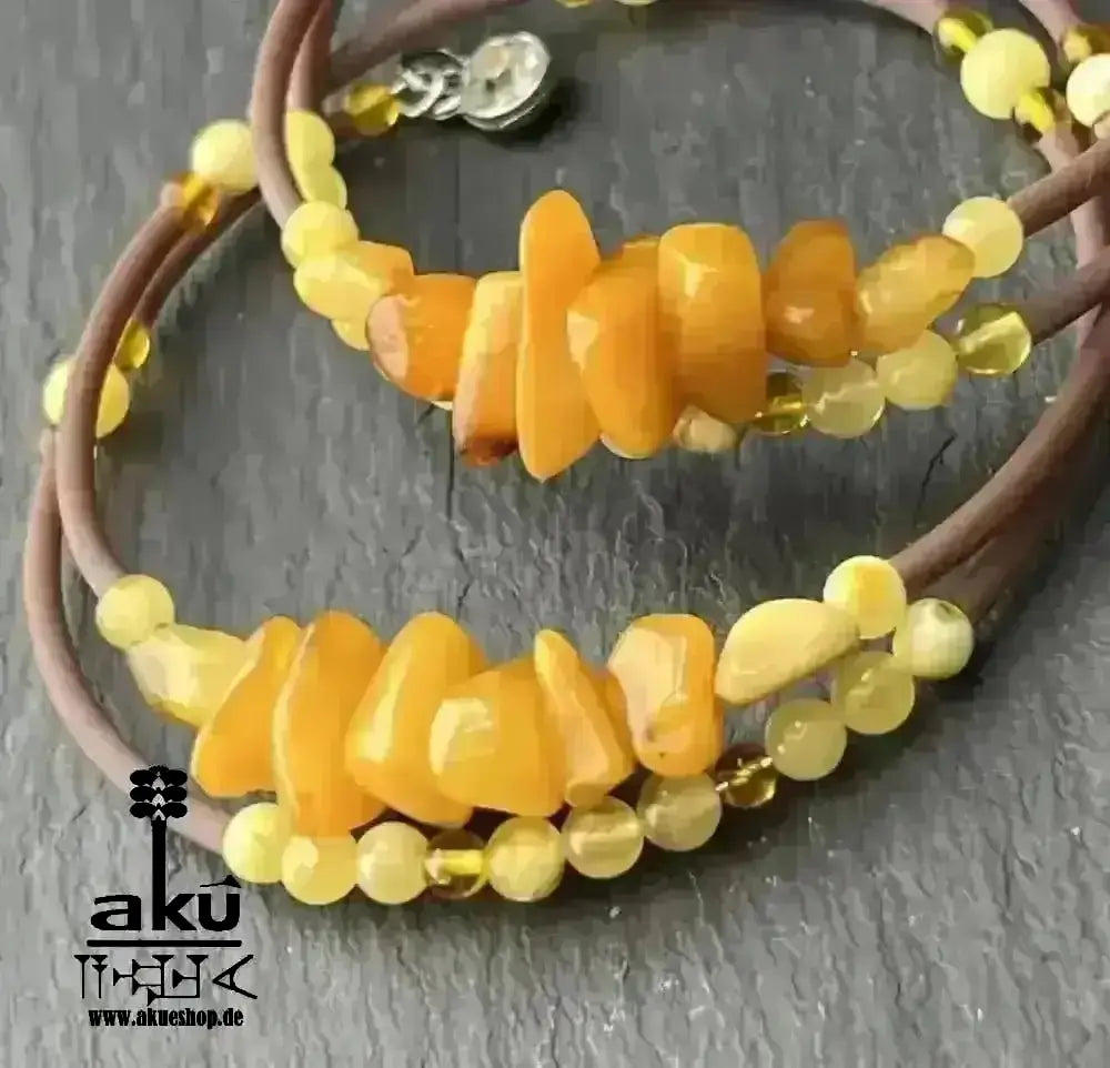 Memory Draht Armreif Bernstein A+ Qualität, natürlichen Edelsteinen, handgefertigtes Armreifen - AkueShop
