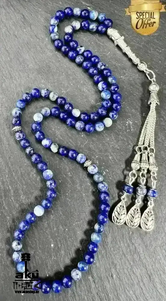 Natürlicher Lapis Lazuli Tesbih 99 islamisches Misbaha, Dritteauge Chakra, energie, Lazurite - AkueShop