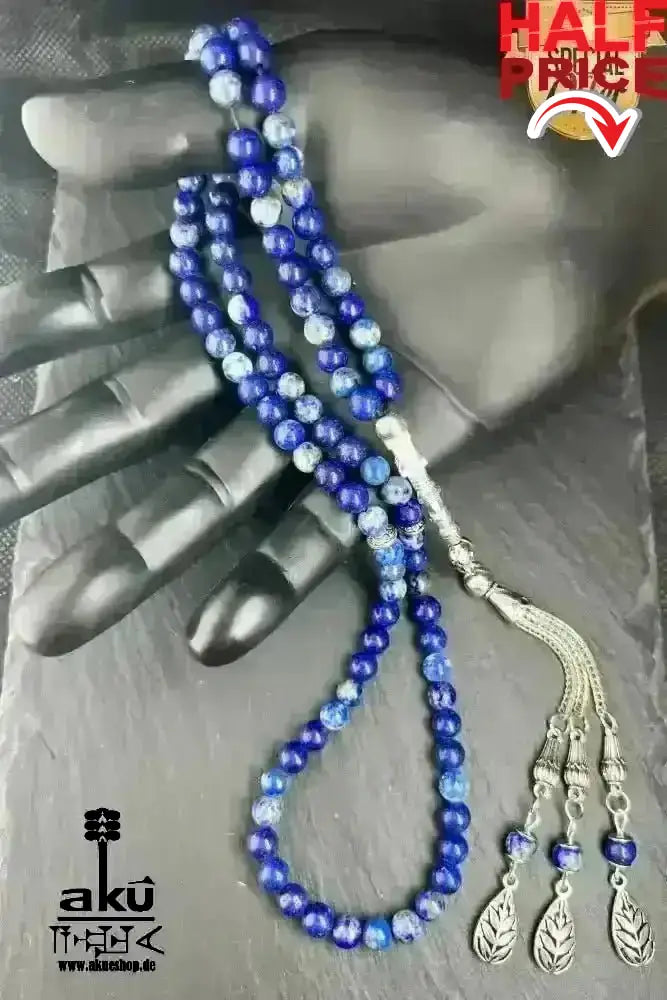 Natürlicher Lapis Lazuli Tesbih 99 islamisches Misbaha, Dritteauge Chakra, energie, Lazurite - AkueShop
