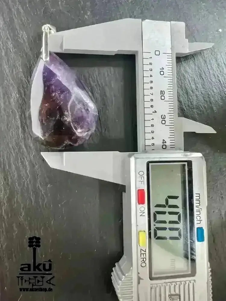 Natürliches Amethyst Halskette, Lili Edelstein, 925er Silber, Kronen & Drittenauge Chakra Heilungsenergie - AkueShop