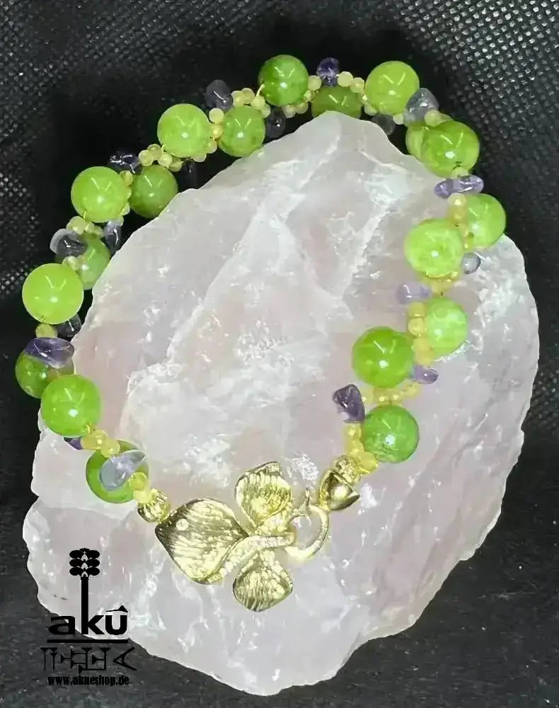 Peridot Amethyst Citrin Armband, natürlichen Edelsteinen vegoldete Schmuck, chakrenenergie - AkueShop