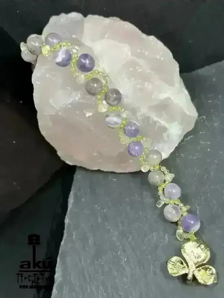 Peridot Amethyst Citrin Armband, natürlichen Edelsteinen vegoldete Schmuck, chakrenenergie - AkueShop