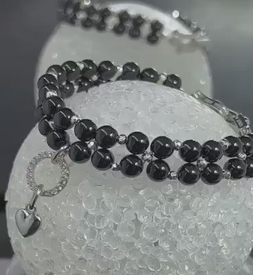onyx silver plated bracelet armband versilbert schwarz black schmuck6