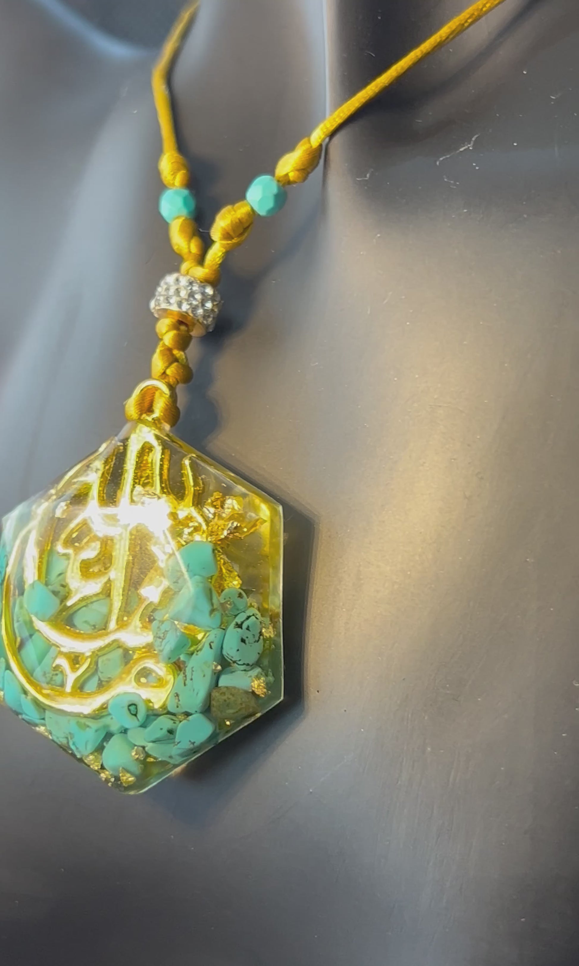 Türkis Harz Halskette, Maschallah Anhänger, Handgefertigt Geschenk für sie, AkueShop Produkte