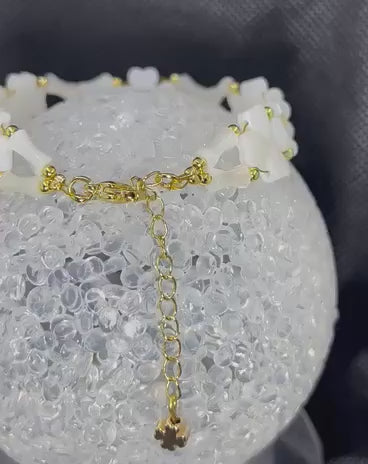 Perlmutt Armband, vergoldet, kronen Chakra Energie, handgefertigte Schmuck, AkueShop Produkte