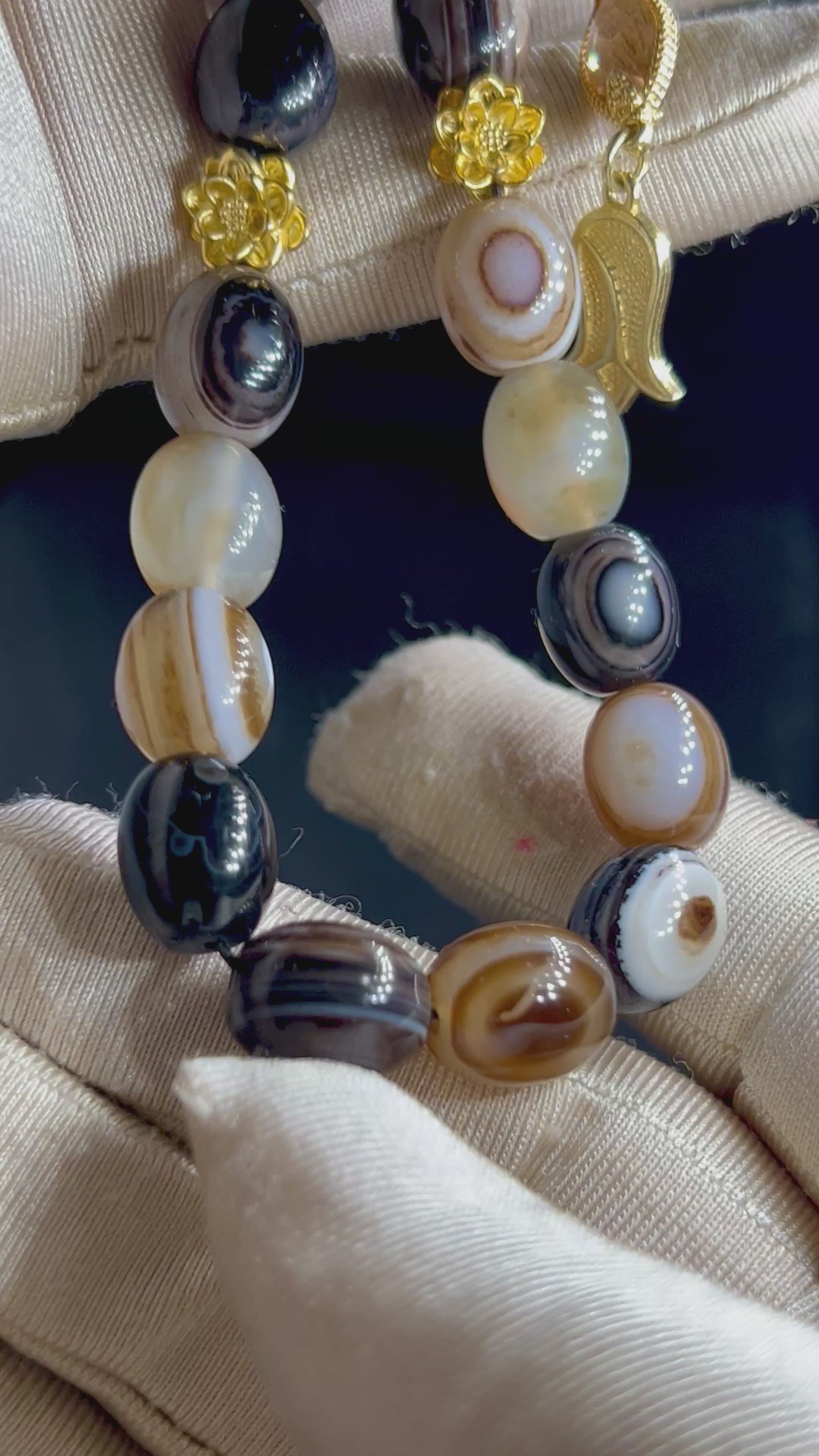 Sulemani Achat Tasbih, vergoldete Quaste, echte Stein Schmuck , Ramadan Eid Geschenke, kueShop Produkte